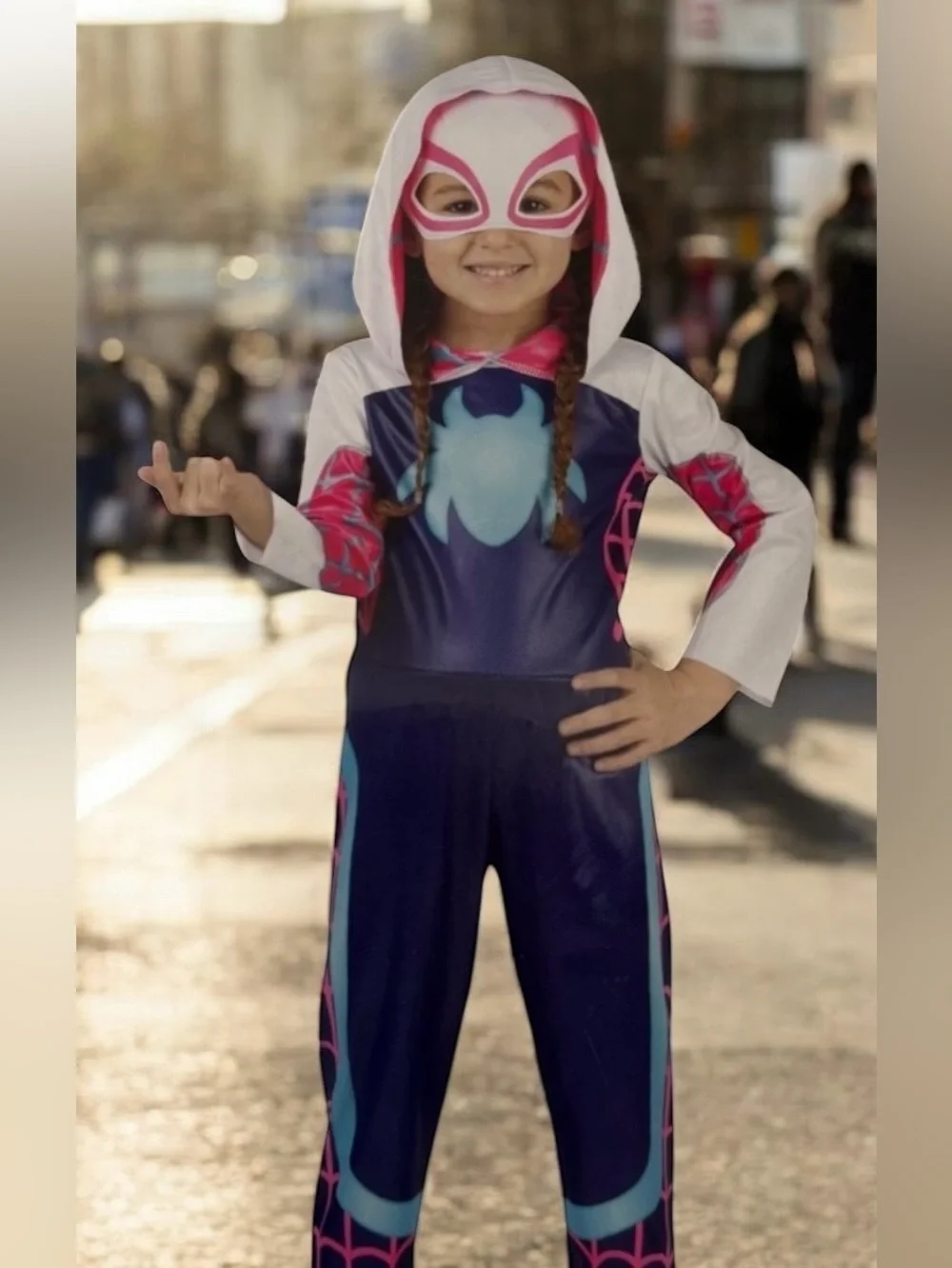 Disney Jr Marvel Spidey & Friends Ghost Spider Gwen Costume Girls 3T-4T